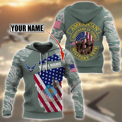 Custom Name Us Air Force Veteran Brothers In Arms 3D Print Shirts