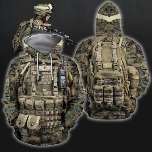 3D All Over Printed Marine Corps Uniforms hoodie