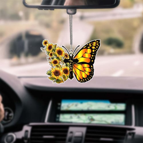 Butterfly faith unique design jesus all over printed car hanging ornament