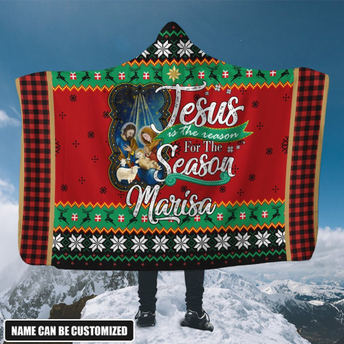 Jesus Is The Reason For The Season Jesus Christmas Customized 3D All Over Printed Hooded Blanket