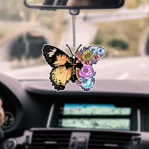 Flower butterfly faith jesus all over printed car hanging ornament