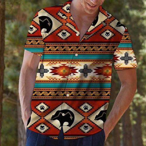 Native American Amazing Native Bear Hawaiian Shirt Hoodifize