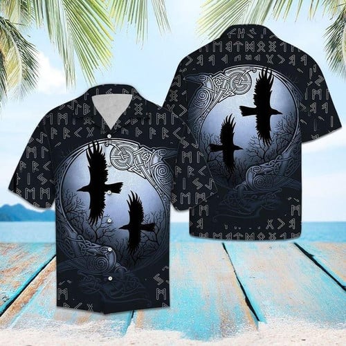 Viking Ravens Hawaiian Shirt Hoodifize