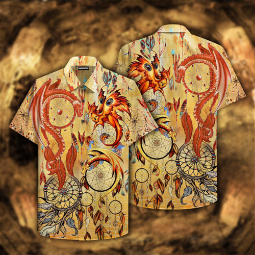 Native American Dragons Native Dreamcatcher Hawaiian Shirt Hoodifize