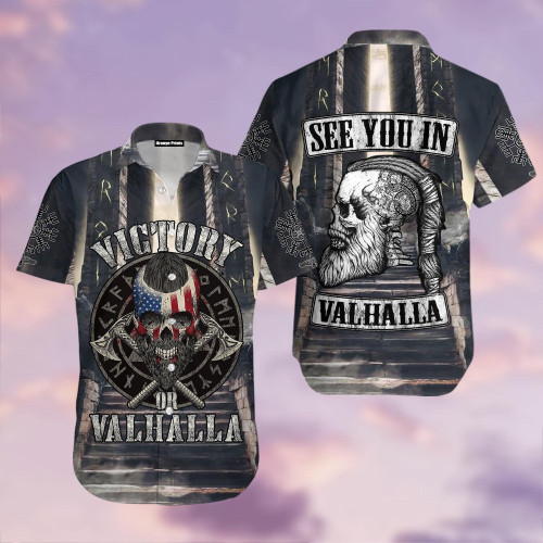 Viking Warriors Valhalla Hawaiian Shirt Hoodifize