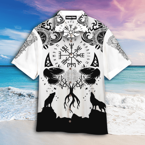 Viking Wolf Hawaiian Shirt Hoodifize