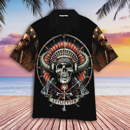 Skull Native American Hawaiian Shirt Hoodifize