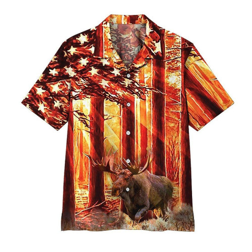 Moose Hunting Hawaiian Shirt Hoodifize