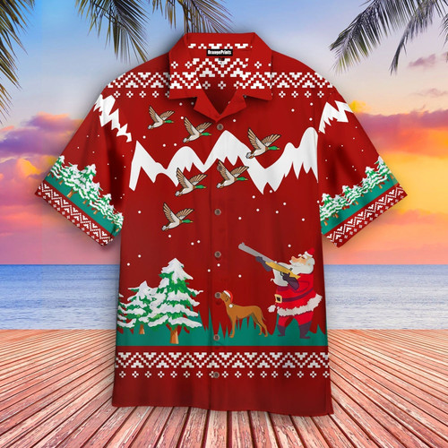 Duck Hunting Christmas Is Coming Hawaiian Shirt Hoodifize