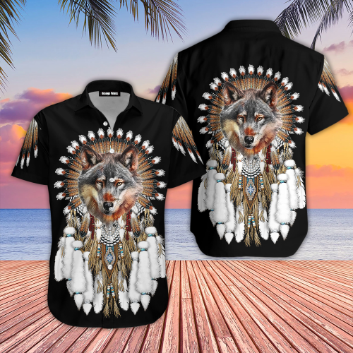 Native American Native Wolf Dreamcatcher Unique Hawaiian Shirt Hoodifize