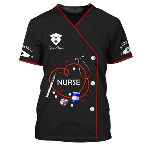 Custom Nurse Uniform Nursing Tools 3D Shirts Nurse Tshirt