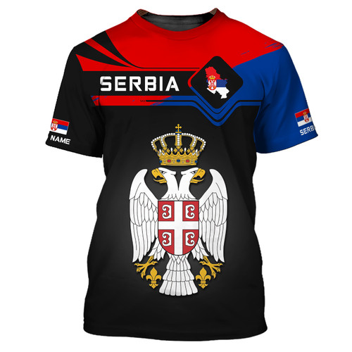 Serbia Personalized Name 3D Shirts Custom Gift For Serbia Lovers