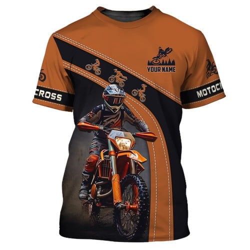 Motocross 3D Full Print Personalized Name Shirt Custom Gift For Motocross Lovers