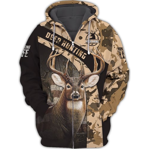 Deer Hunting 3D Full Print Zipper Hoodie Deer Hunter Gift For Deer Hunting Lovers