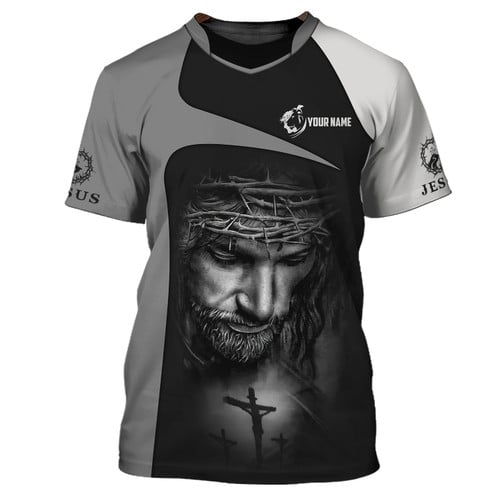 Christian Jesus 3D Full Print Shirt Custom Name Jesus Shirts