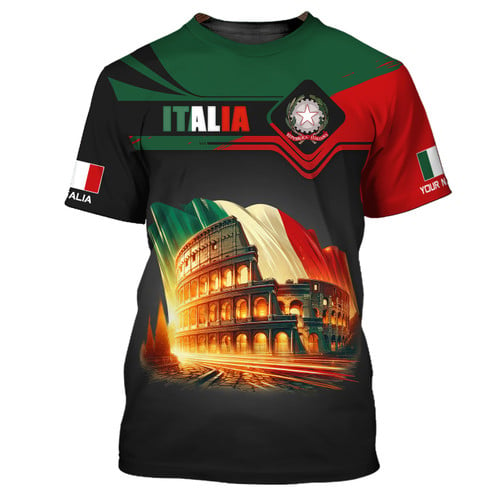 Colosseum Italy Personalized Name 3D Full Print Shirt Gift For Italy Lovers
