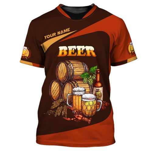 Beer Personalized Name 3D Shirt Custom Name Gift For Beer Lovers