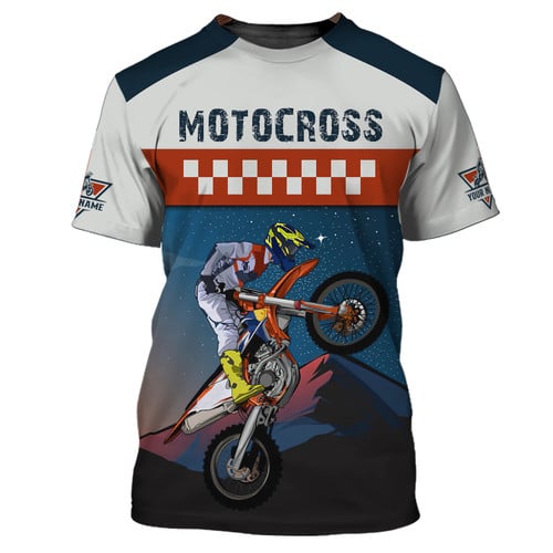 Motocross Personalized Name 3D Motocross Shirt Gift For Motocross Lovers