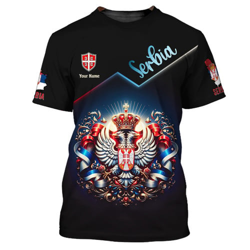 Love Serbia Custom Name 3D Full Print Shirt Gift For Serbia Lovers