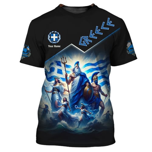 Greek Mythology Personalized Name 3D Shirt Custom Gift For Greece Lovers