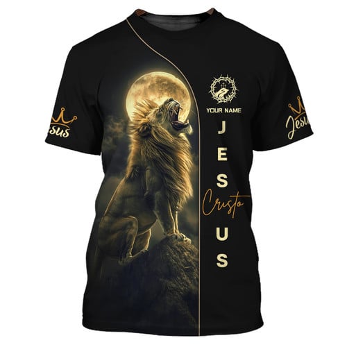 Jesus Shirts Lion 3D Shirts Cristian Custom Tee Shirt
