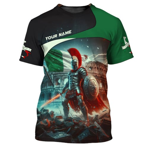 Italy Custom Tshirts Italia Colosseum & Knight 3D Shirts