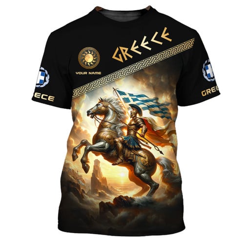 Greece Knight Custom Name 3D Shirt Gift For Greece Lovers