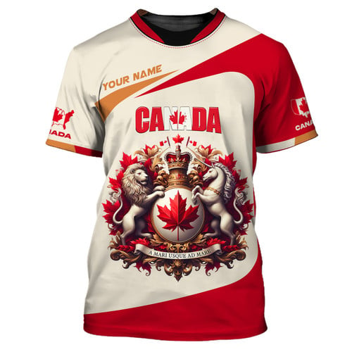 Love Canada Personalized Name 3D Shirt Unisex Canada Shirt Gift For Canada Lovers