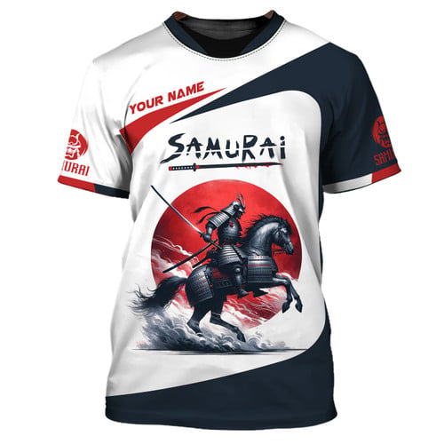 Red Moon Samurai Personalized Name Shirt For Samurai Lovers