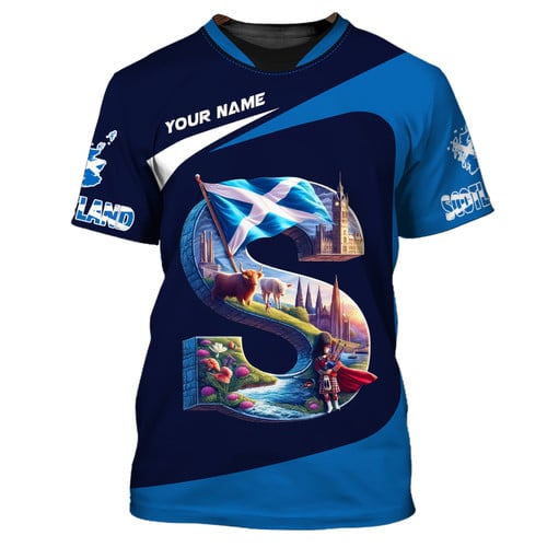 Scotland Life Shirt Custom Name 3D Scotland Shirt Scottish Gift For Scotland Lovers