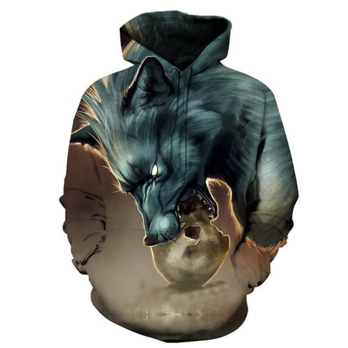 Wolf Skull Native American All Over Hoodie