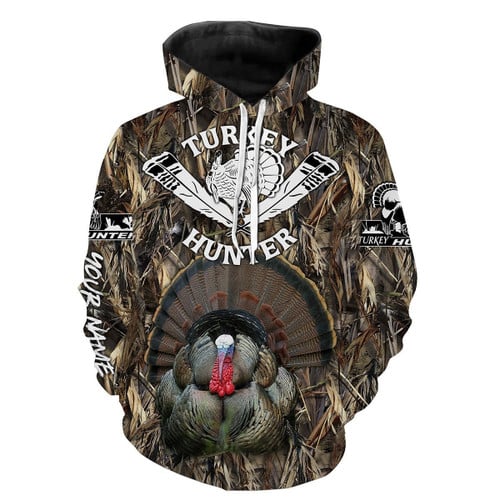 Turkey Hunting Camo All Over Print Hoodie - Custom Gift For Men, Women And Kid