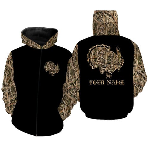 Turkey Hunting Camo Customize Name 3D All Over Printed Hoodie Custom Hunting Gift