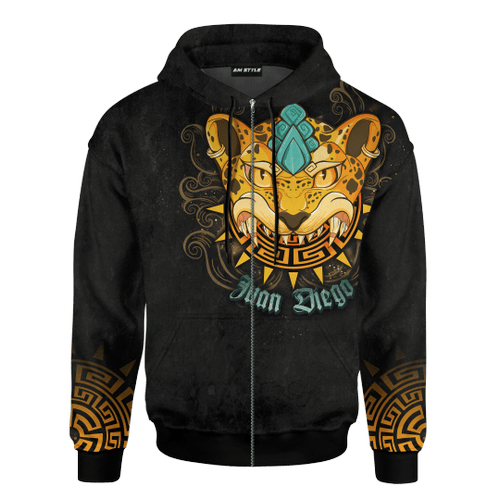 Aztec Mexico Jaguar Warrior Aztec Mexican Mural Art Customized 3D All Over Printed Hoodie