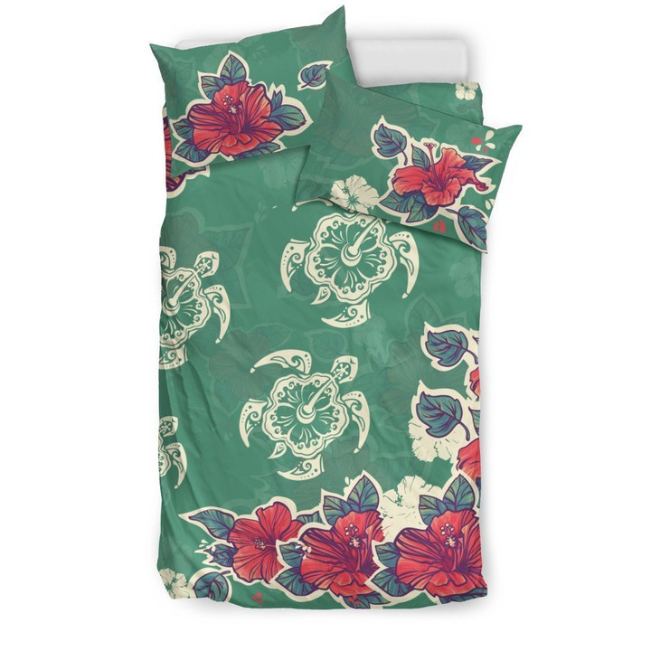 Hawaii Turtle And Colorful Hibiscus Bedding Set - AH - Amaze Style™