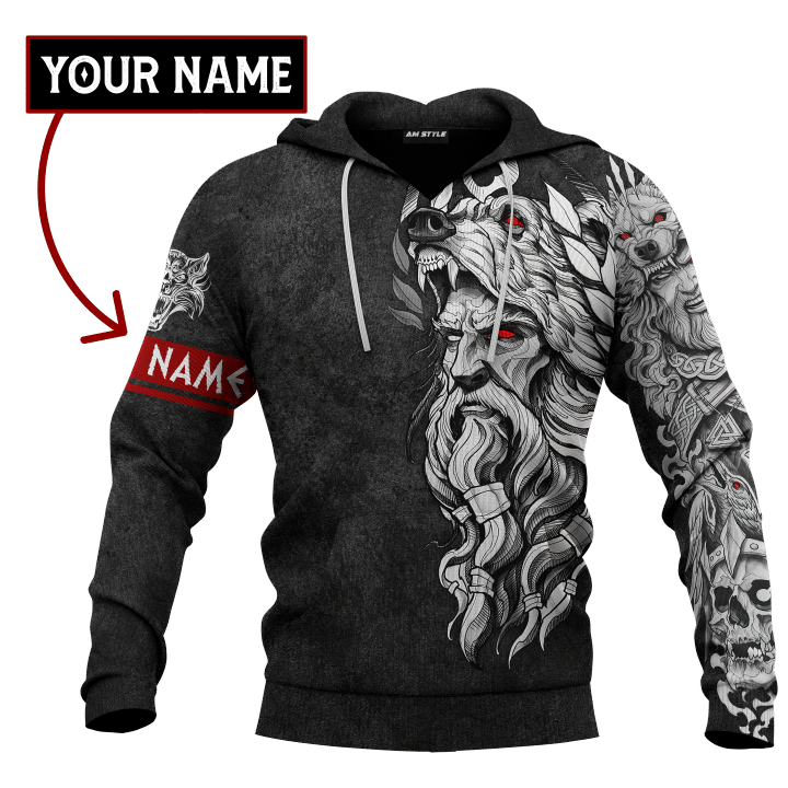 Viking Odin And Wolf Norse Mythology Customized 3D All Over Printed Shirt- Am Style Design - Amaze Style™
