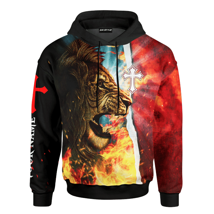 Jesus Is My Savior Jesus Lion Fire Jesus Customized 3D All Over Printed hoodie