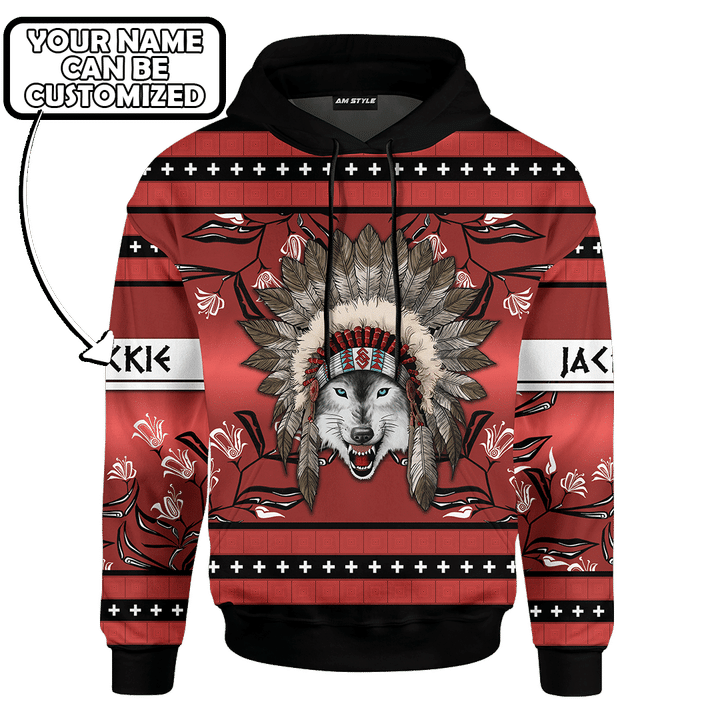 Wolf in Native American Pattern Customized 3D All Over Printed Shirt - Am Style Design - Amaze Style™