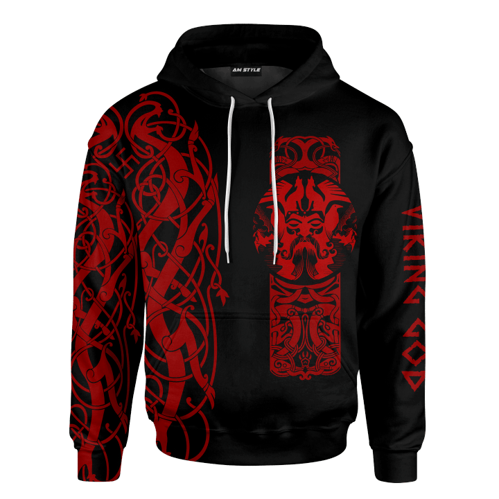 Viking The All Father Odin God Red Colour Customized 3D All Over Printed Shirt - AM Style Design - Amaze Style™