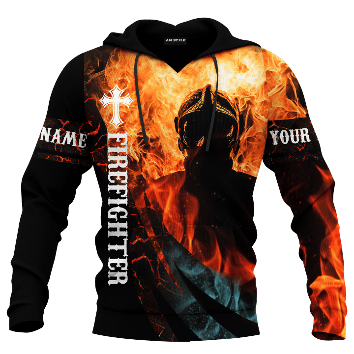 Jesus Firefighter Angel Cannot Be Everywhere ThatS Why God Created Firefighter Customized 3D All Over Printed hoodie