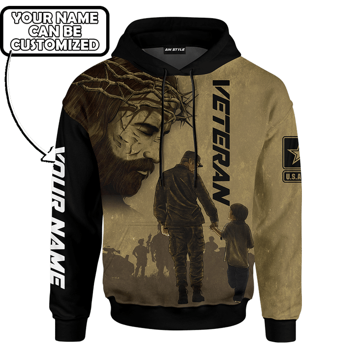 God Bless Papa Veteran Customized 3D All Over Printed Shirt - AM Style Design - Amaze Style™