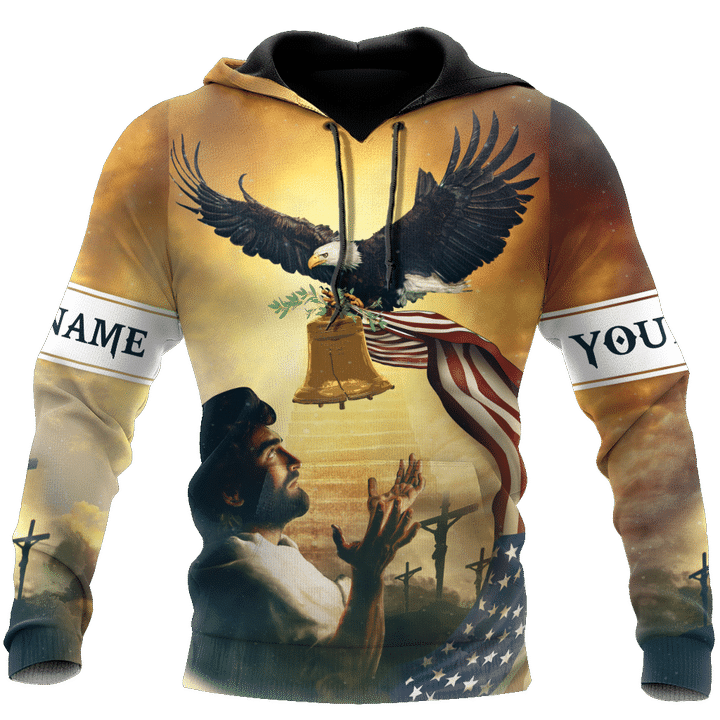 AM Style Customize Jesus America Flag 3D All Over Printed Unisex Shirt - Full Size - Independence Day - Amaze Style™