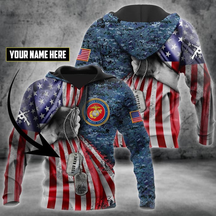 US Marine Corps tag Custom name 3D shirts for men and women - Amaze Style�?�