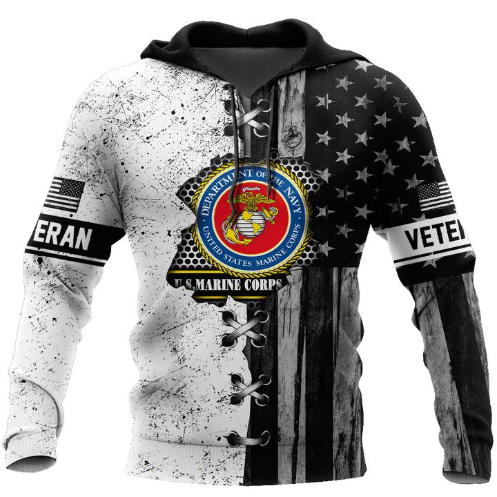Veteran US Marine Corps in my heart 3D shirts for men and women BW - Amaze Style�?�-Apparel