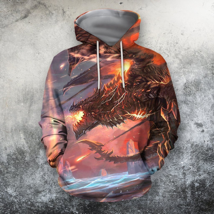 3D All Over Print Apocalyptic Dragon Hoodie - Amaze Style™