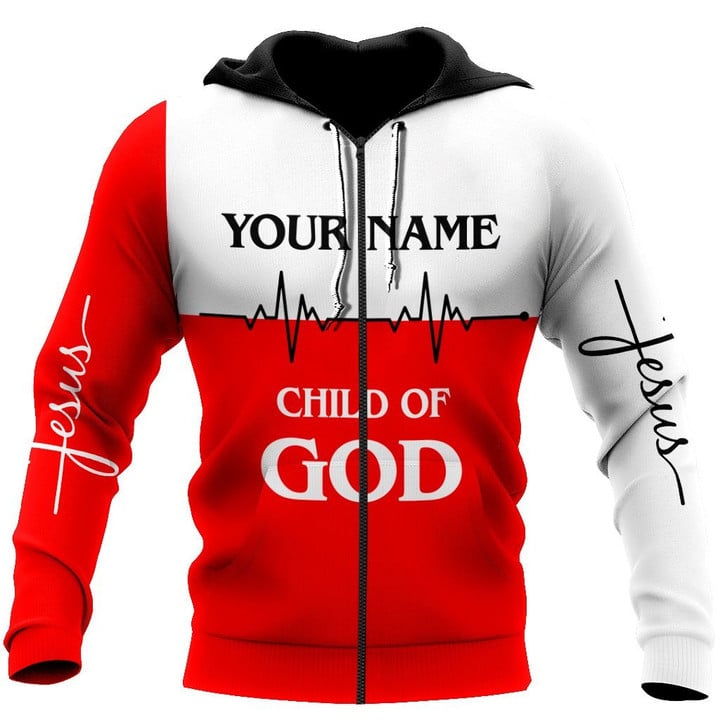 Premium Christian Jesus Child of God v Personalized Name Printed Unisex Shirts