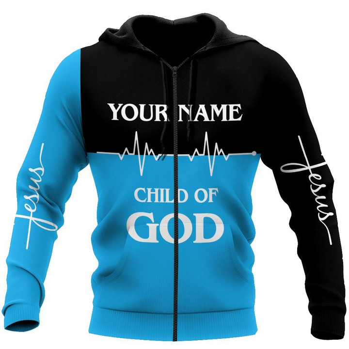 Premium Christian Jesus Child of God v Personalized Name Printed Unisex Shirts