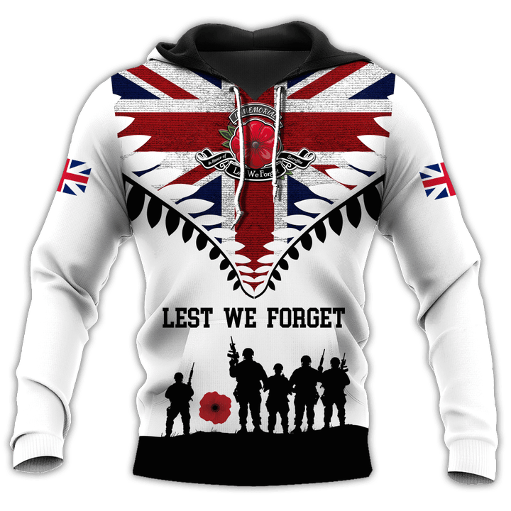UK Veterans Lest We Forget Unisex Shirts