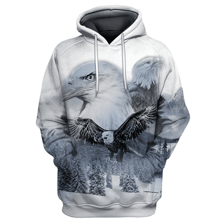 Eagle White Forest D Over Printed Unisex Shirt