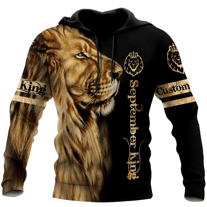 Custom Name September King Lion 3D All Over Printed Unisex Shirts